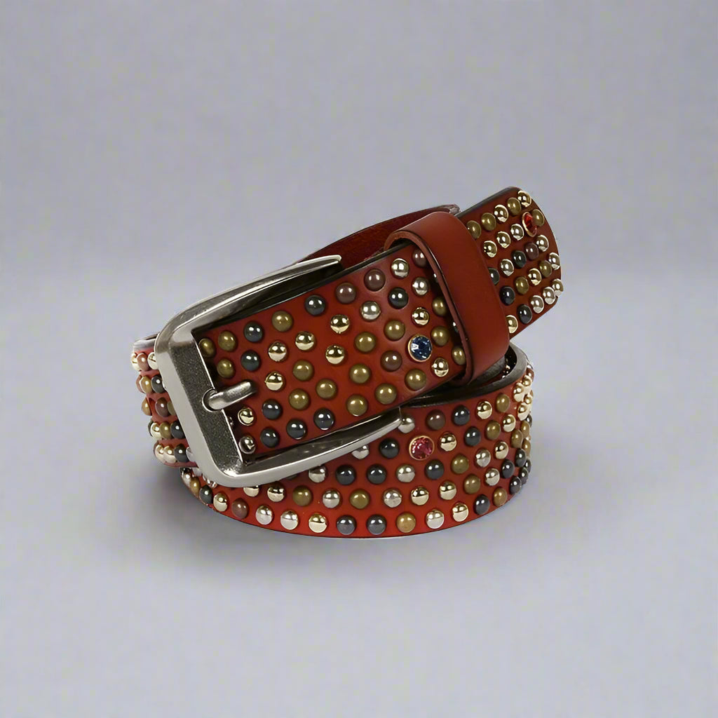 brown studded belt