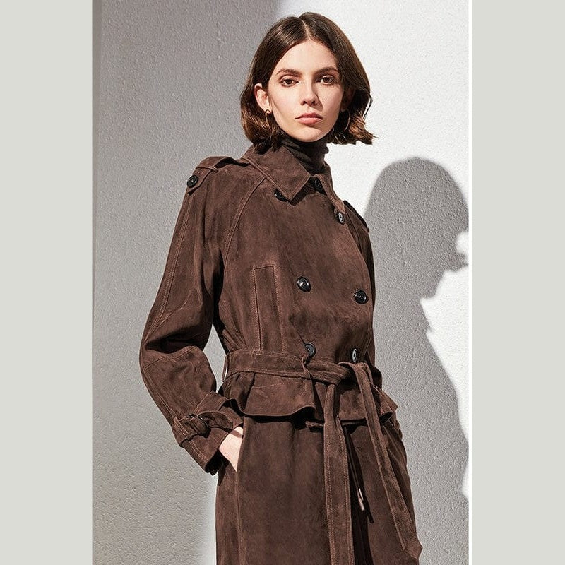 brown suede set
