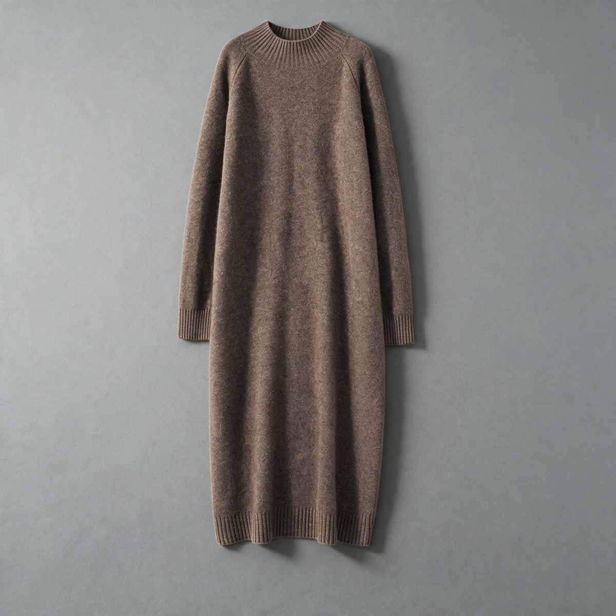 Cashmere Modest Dress Truffle, front view