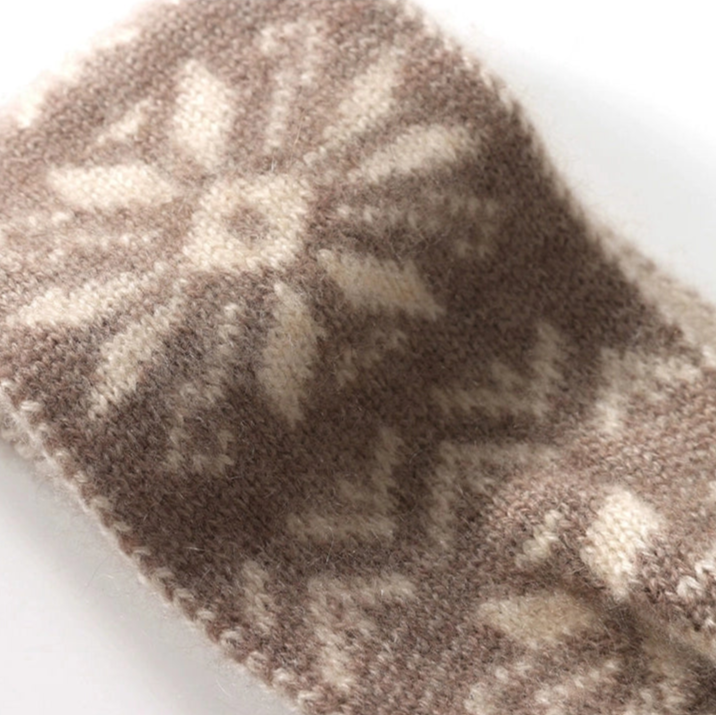 Closeup of Nordic Pattern on Cashmere Headband
