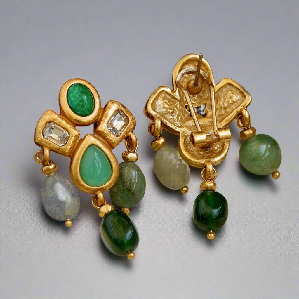 chunky silver earrings gold plated