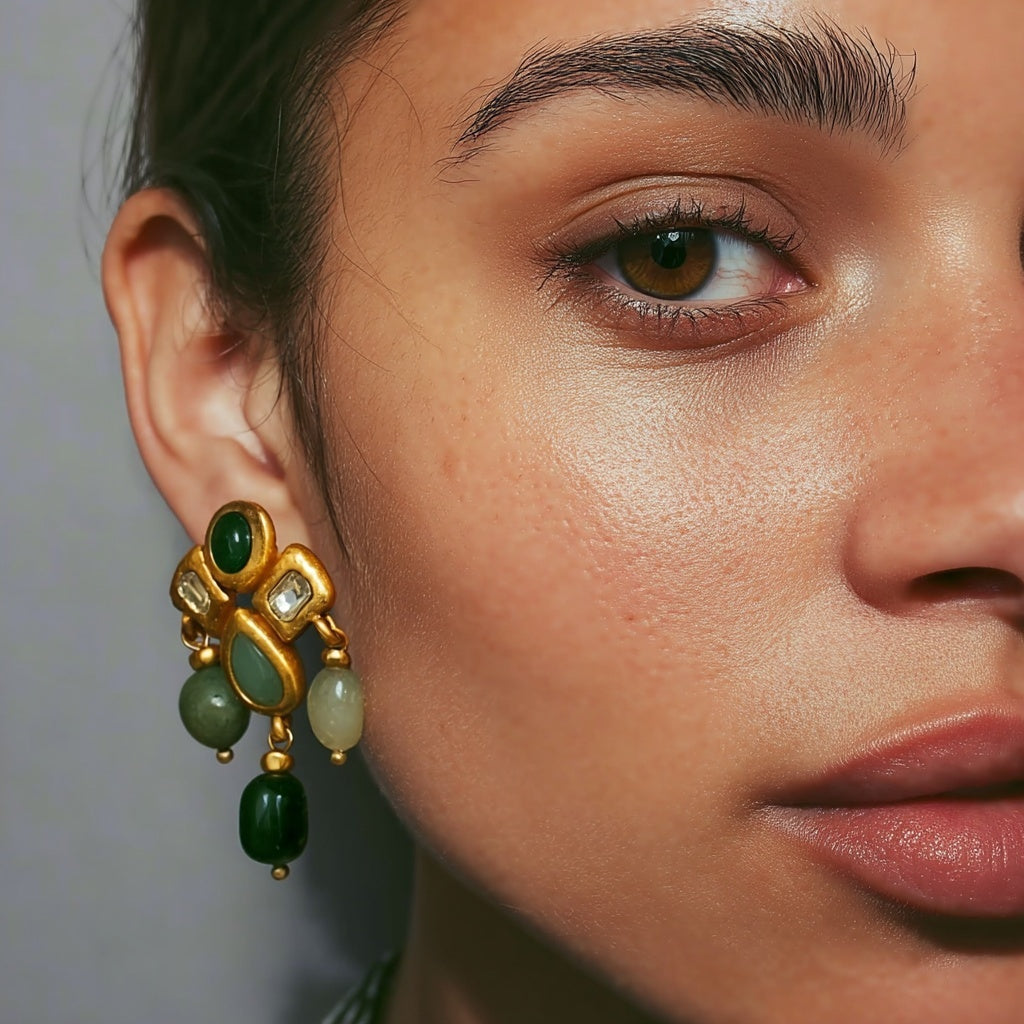 chunky silver earrings gold plated