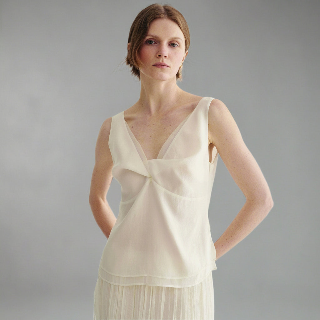 Ivory Cream Organza Camisole