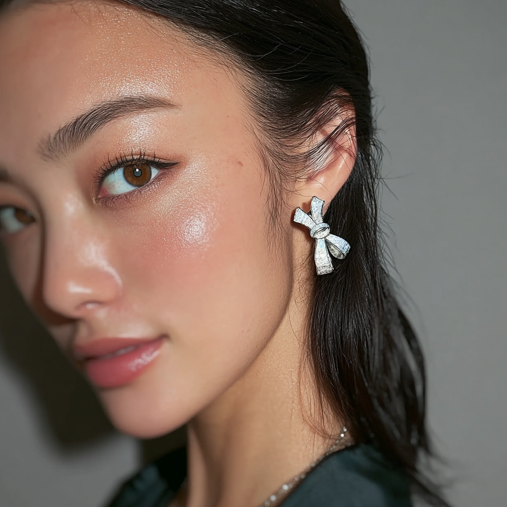 Coquette Pavé Bow Earrings