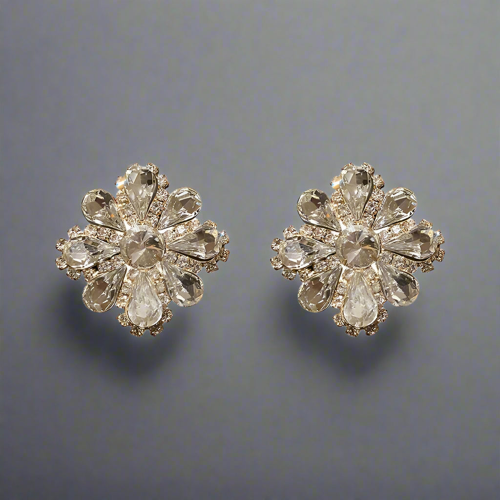 crystal earrings flowers