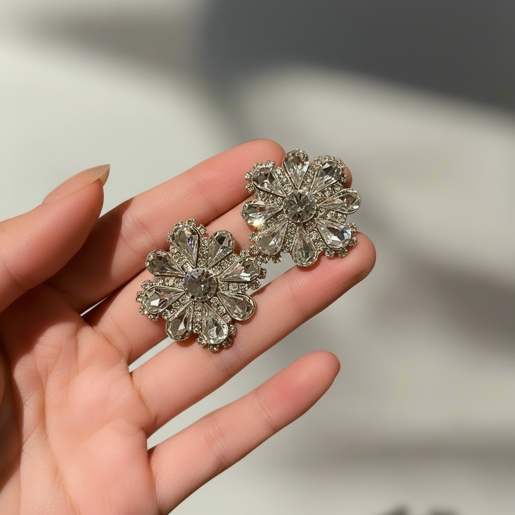 Crystal Flower Earrings