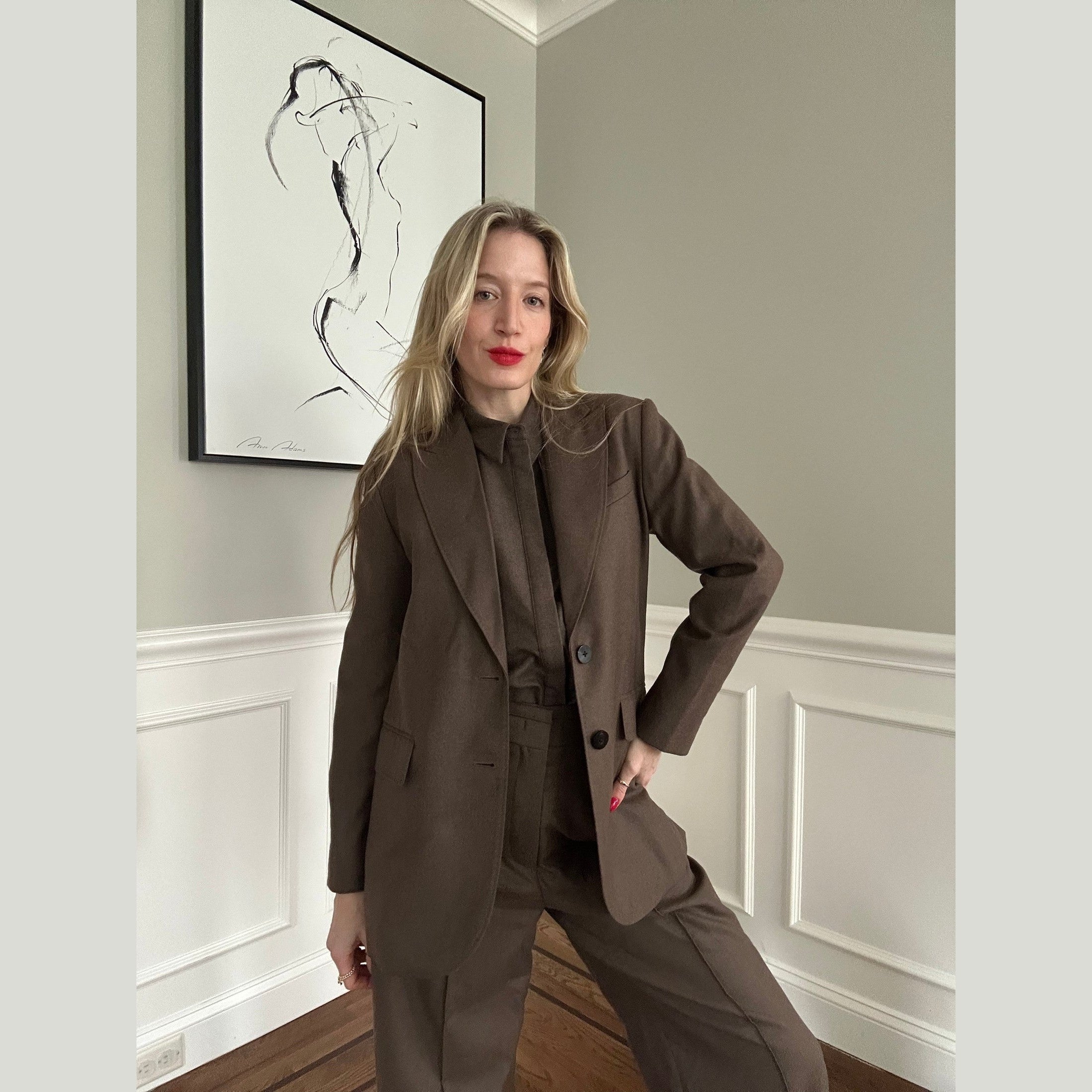 Italian Velvet Worsted Wool Suiting - Blazer, Vest & Trousers in Matte-Soft Finish