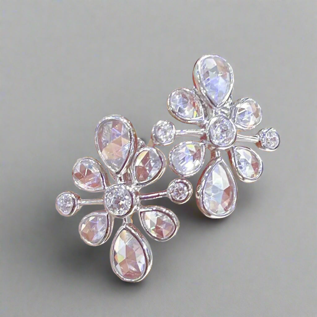 rose cut faux diamond earrings ideal for travel jewelry