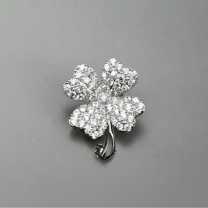 vintage four leaf clover brooch
