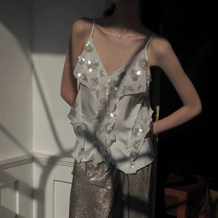 Embroidered Dewdrop Petal Cami
