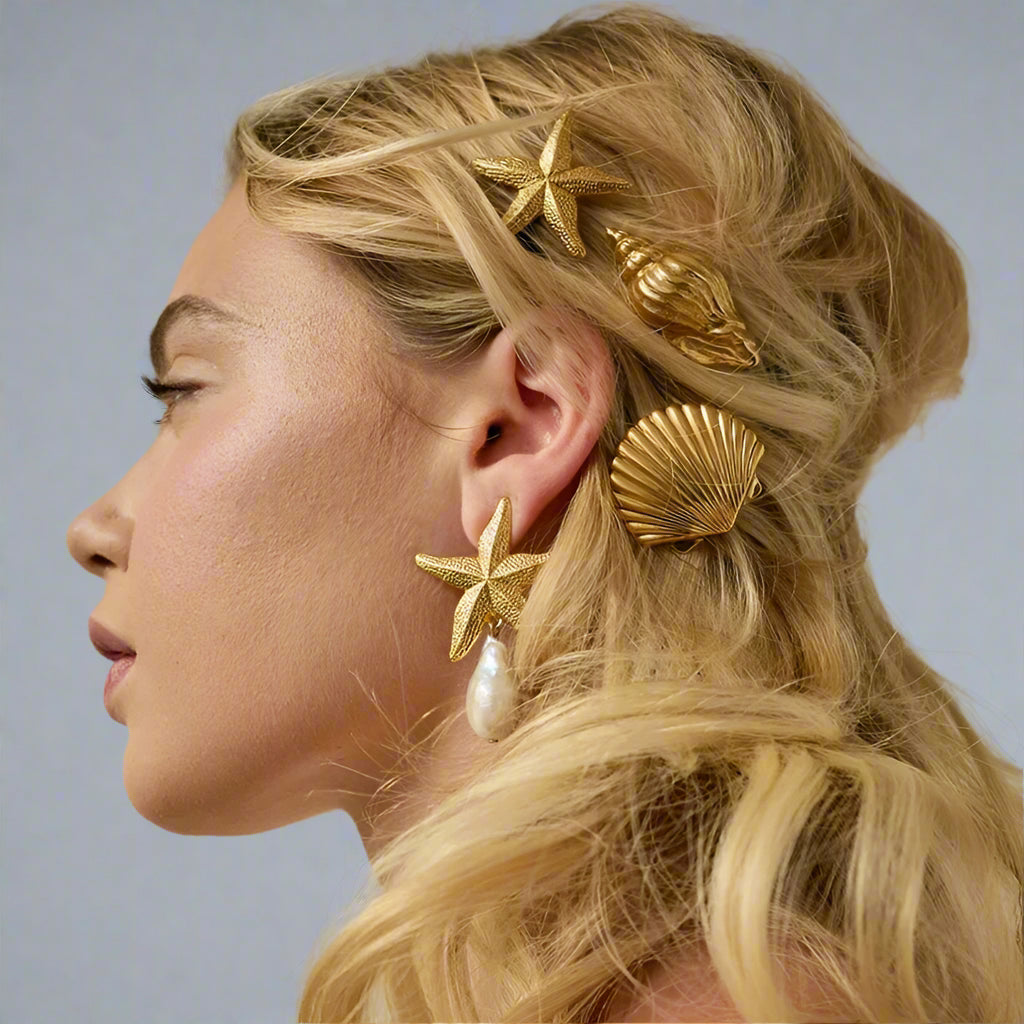 gold hair clips