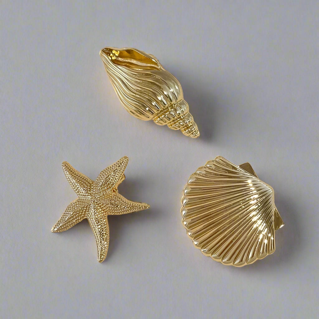 gold hair clips set
