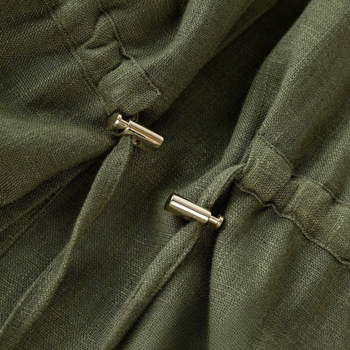 green linen shirt