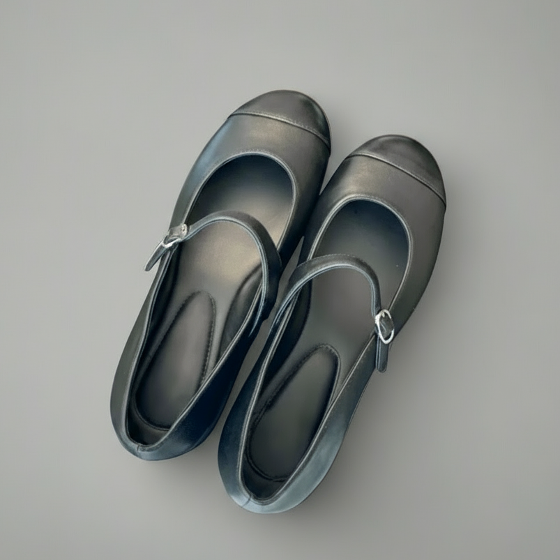 Leather Mary Jane Ballet Flats