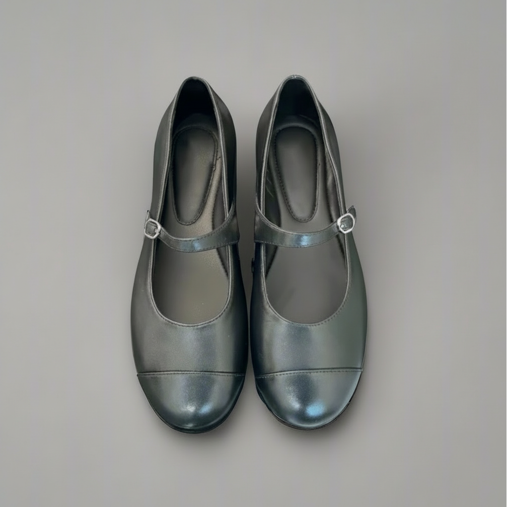 Leather Mary Jane Ballet Flats