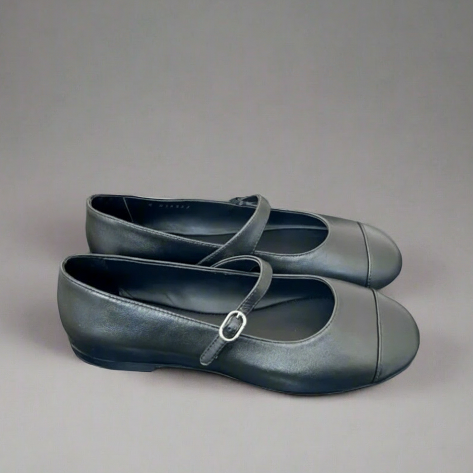 Leather Mary Jane Ballet Flats