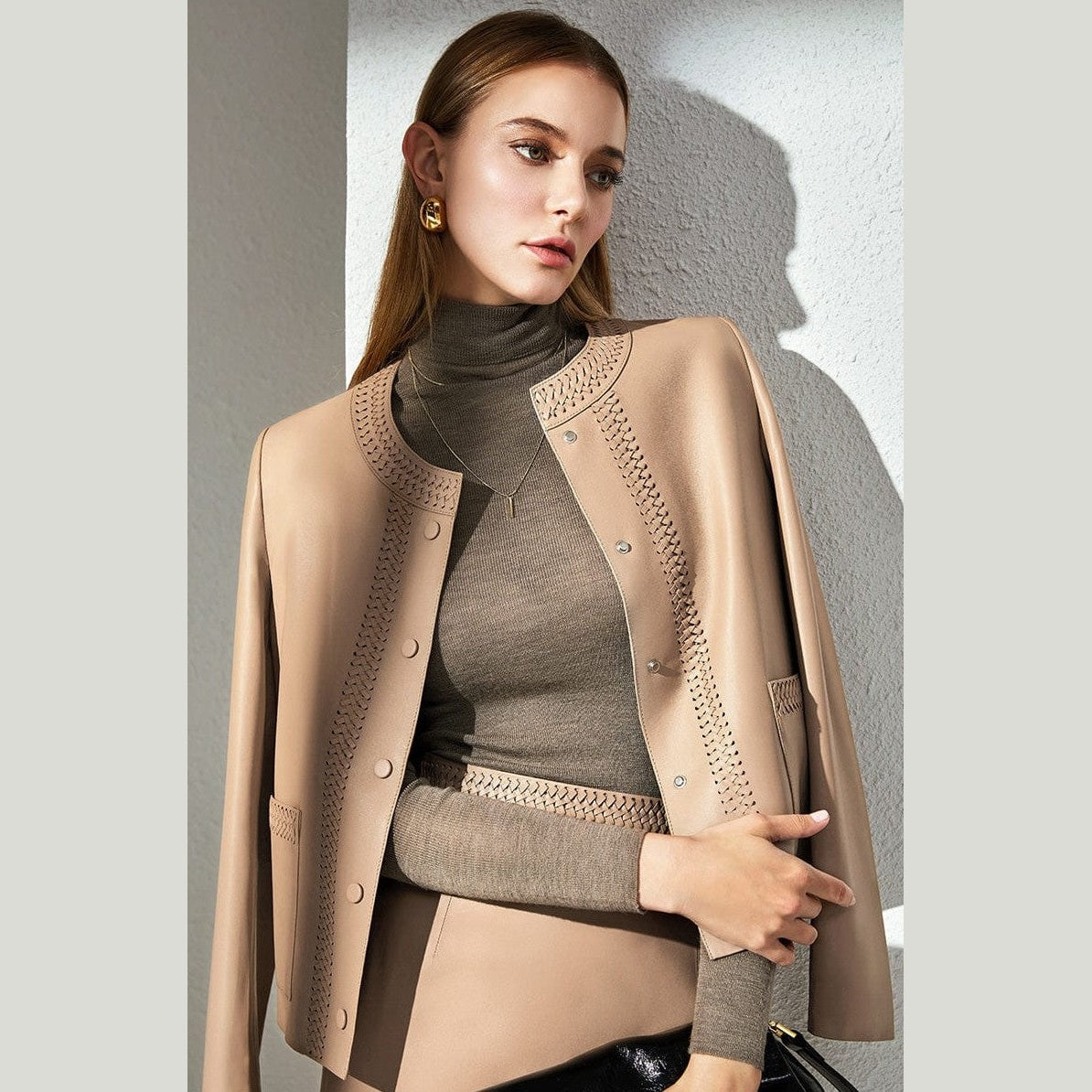 leather jacket brown colour