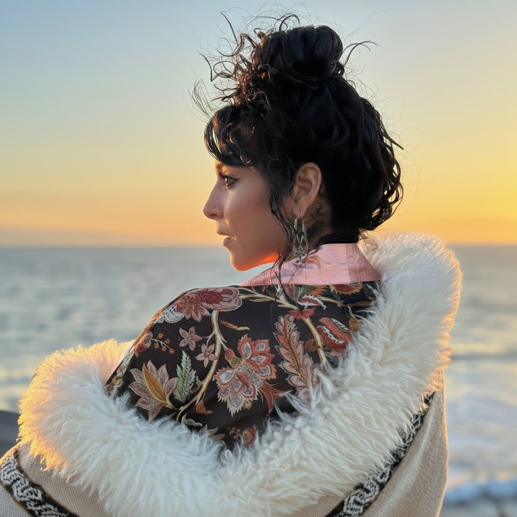 peru alpaca cape in baby alpaca