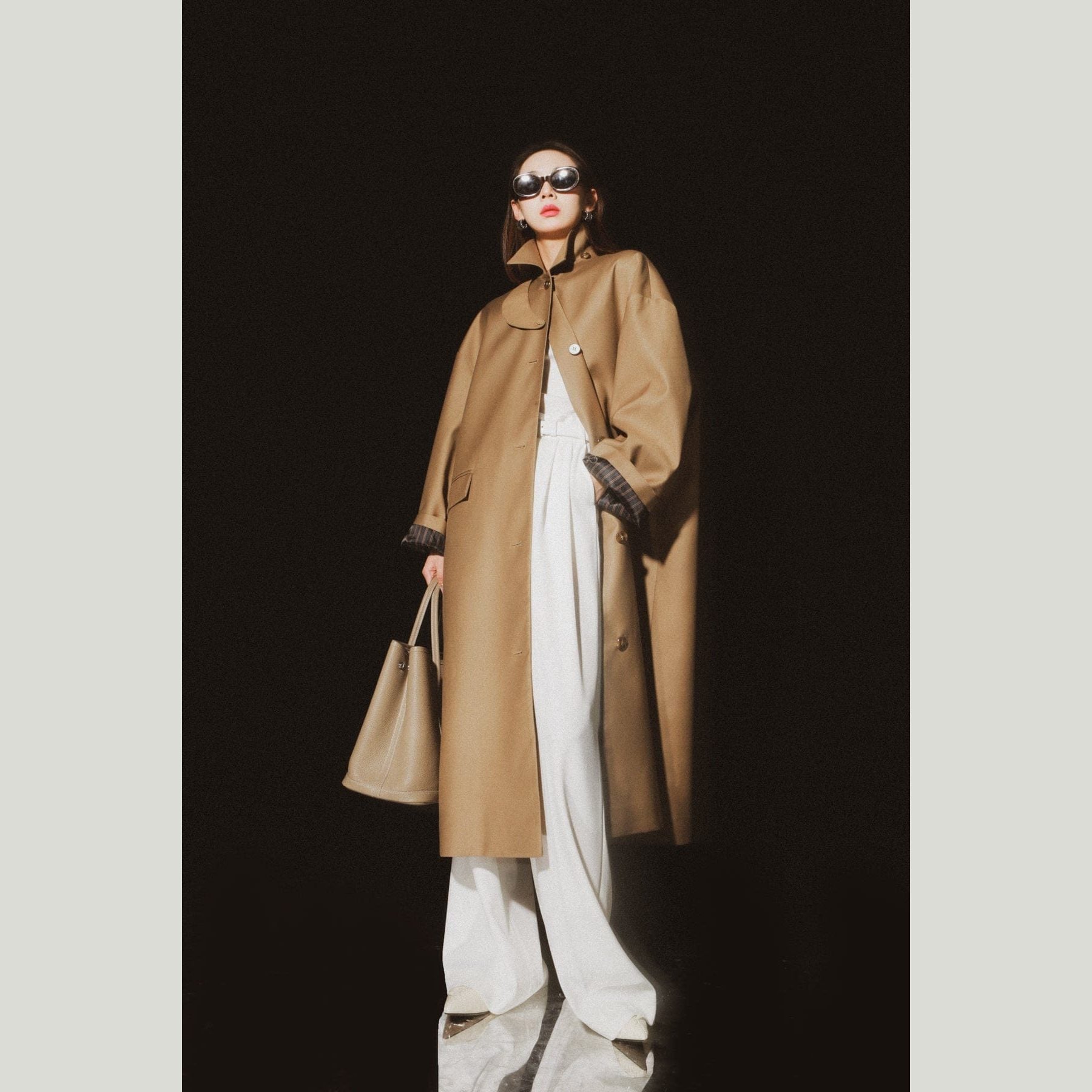 petite brown trench coat
