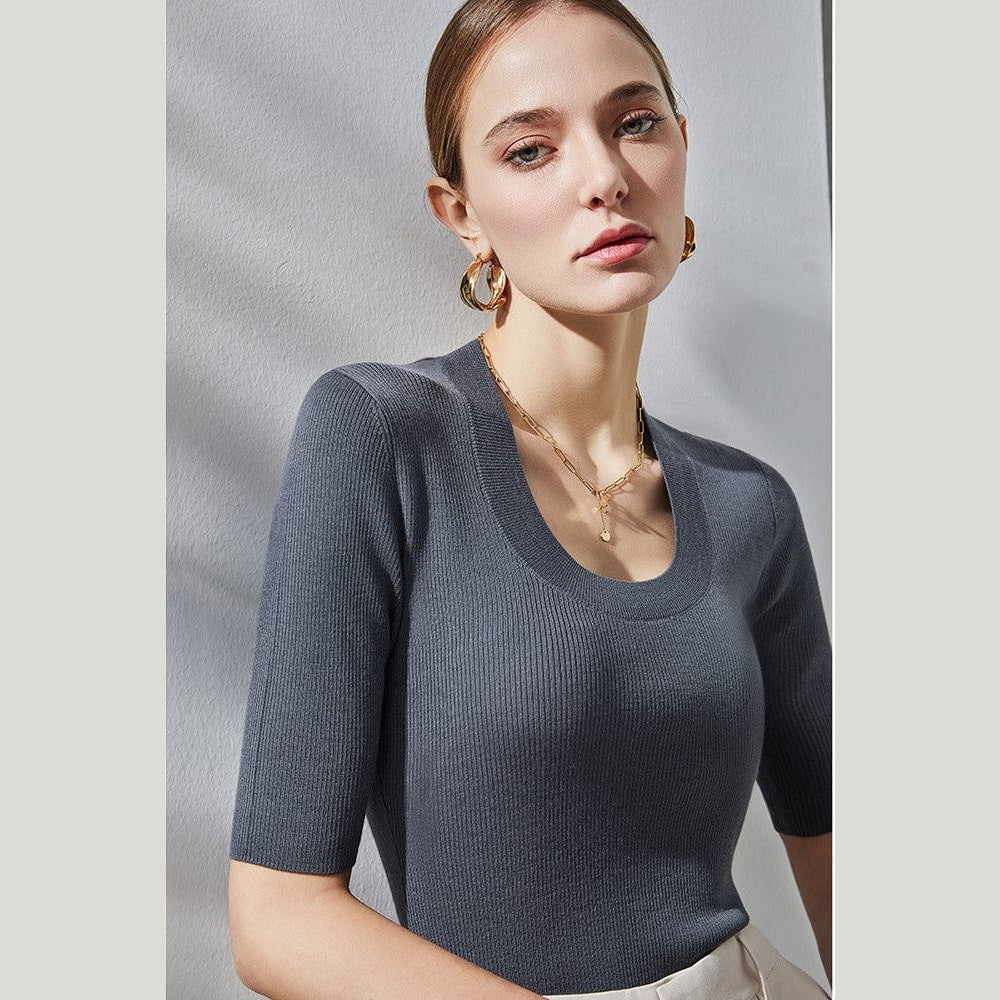 scoop neck tee shirt