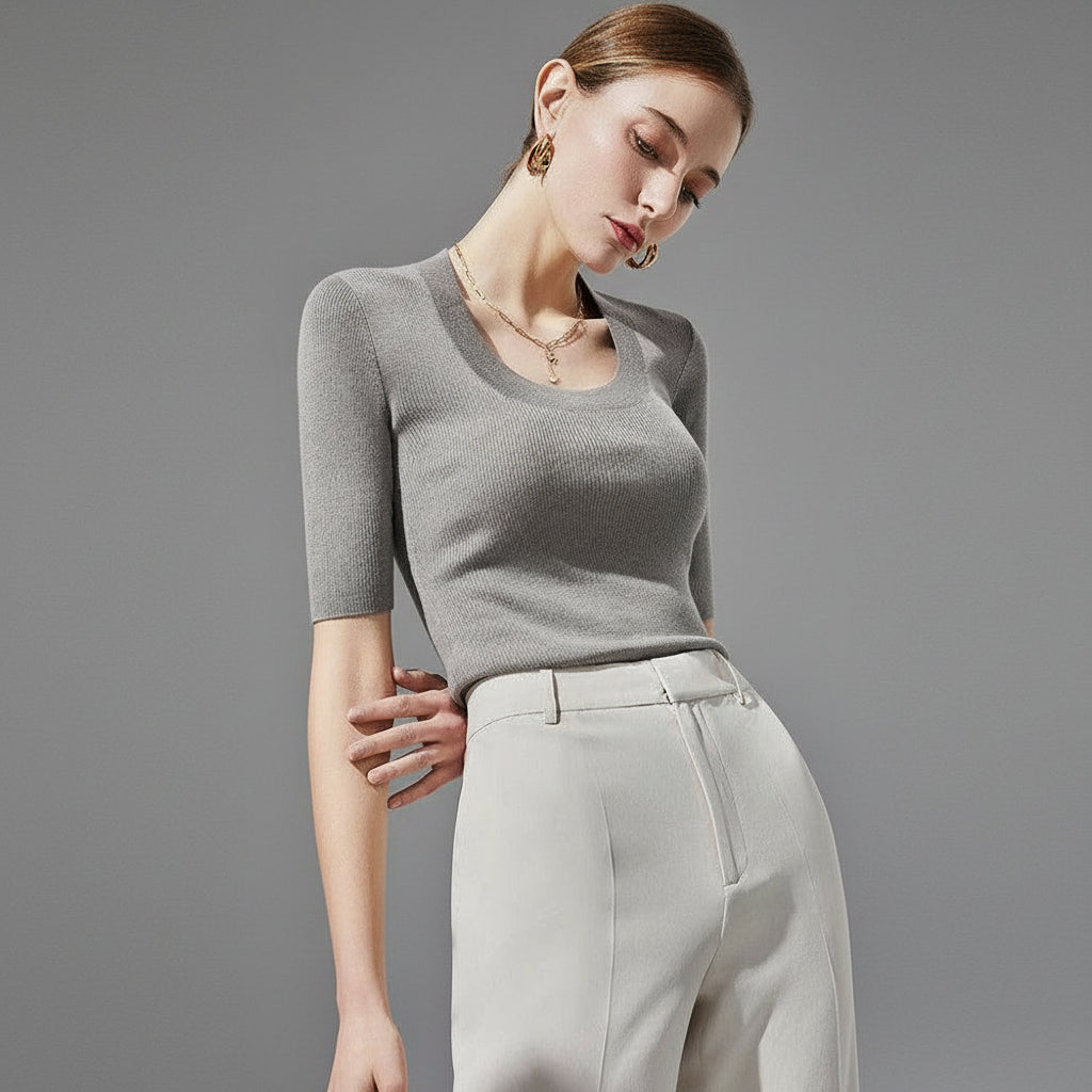 scoop neck tee shirt