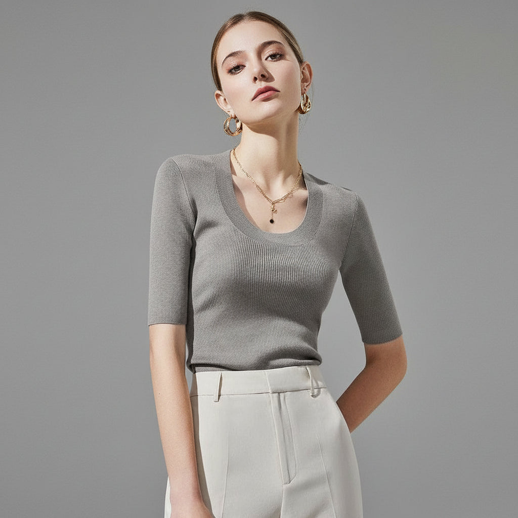 scoop neck tee shirt womens