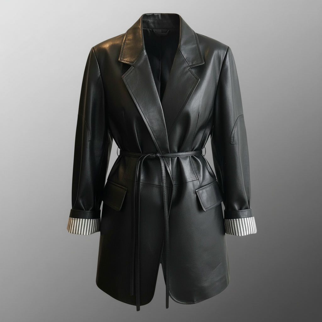 Vegetable-Tanned Sheepskin Leather Blazer