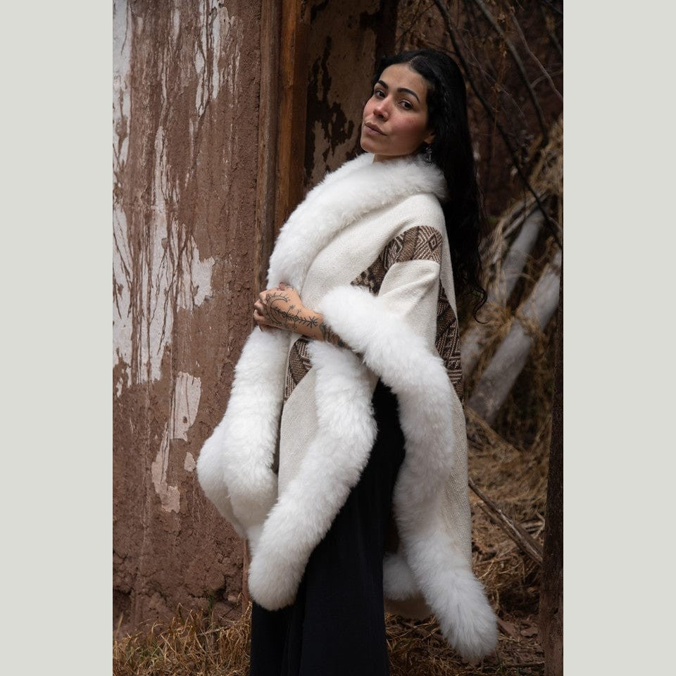 Side view of the ultra-soft baby alpaca wool fibers, showcasing its heirloom quality.