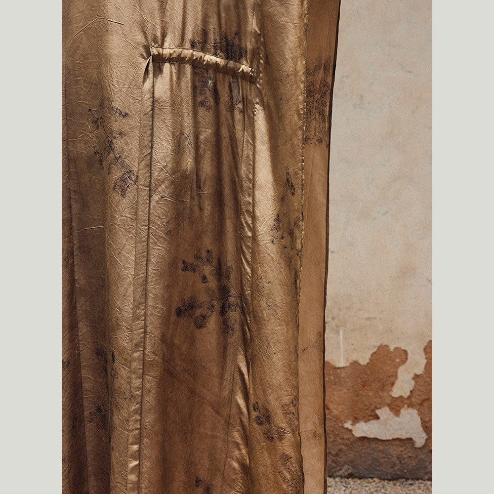 silk caftan dress detail