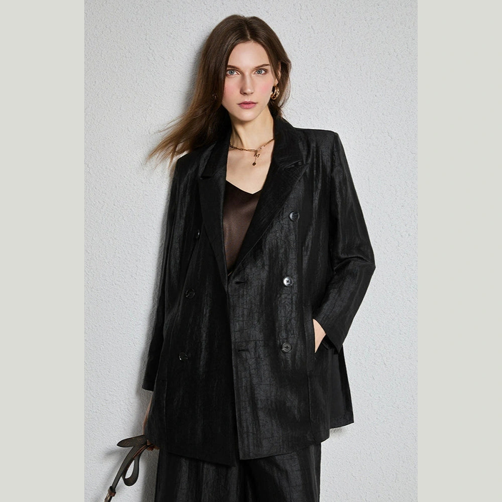 silk suit black​