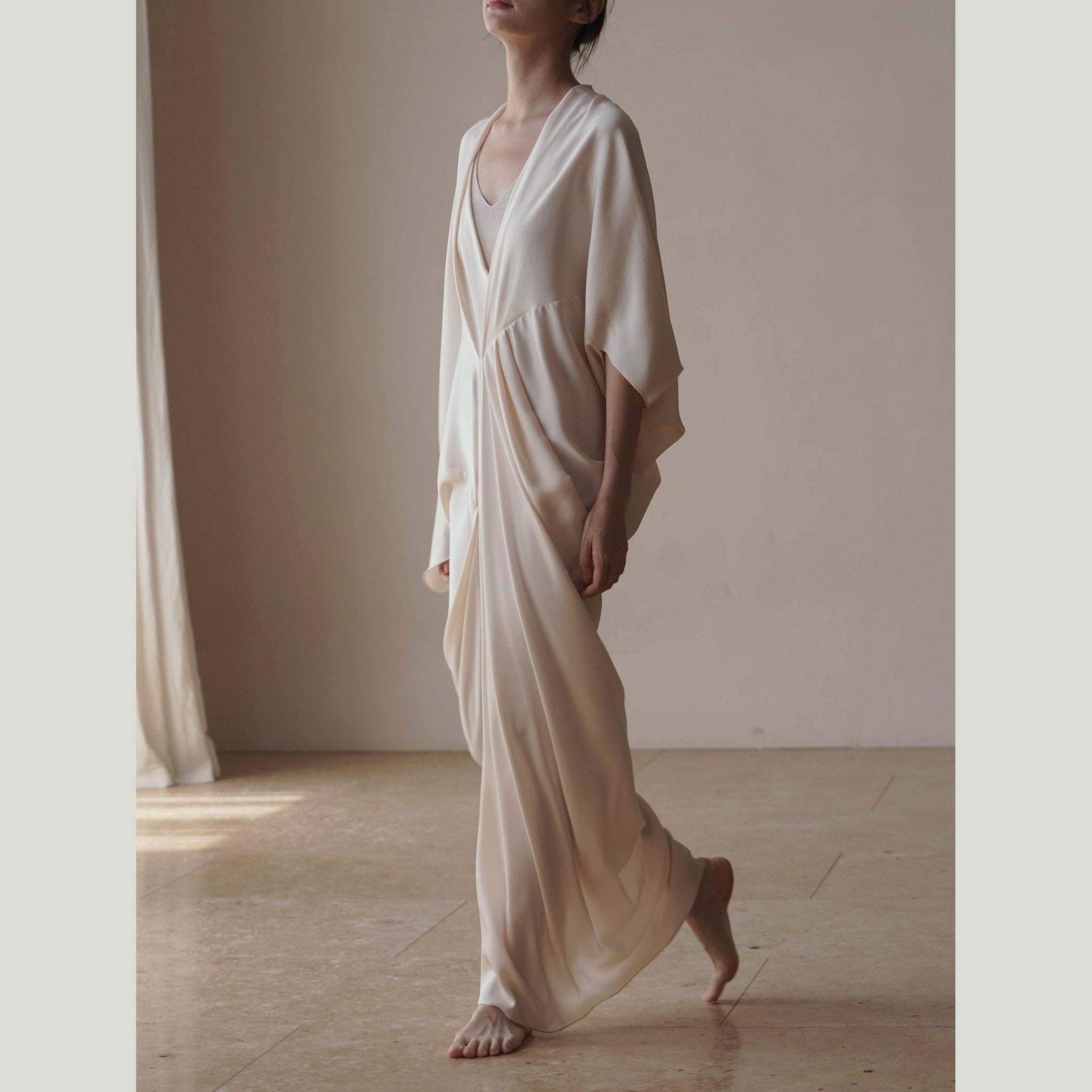 silk white dress