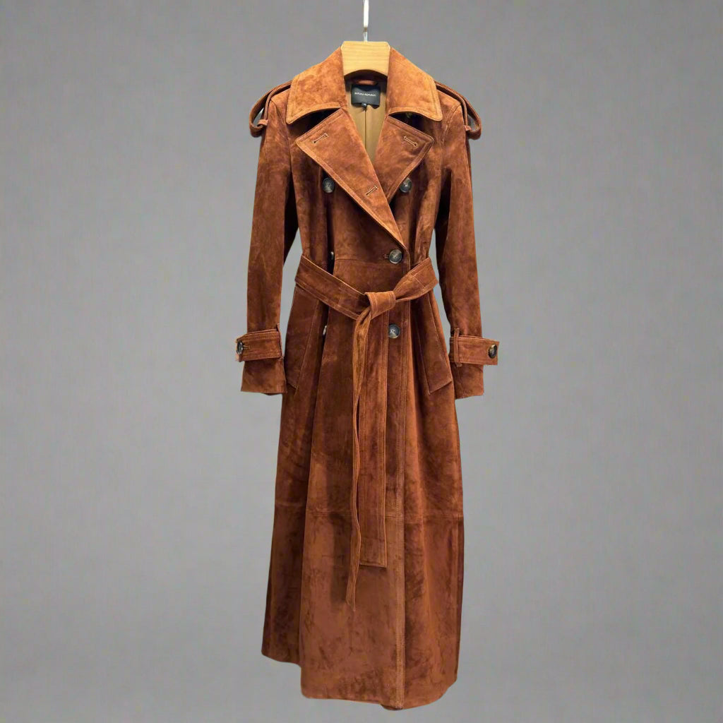 suede trench