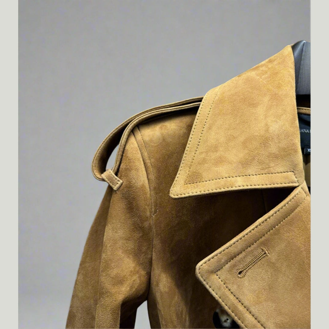 suede trench coat collar