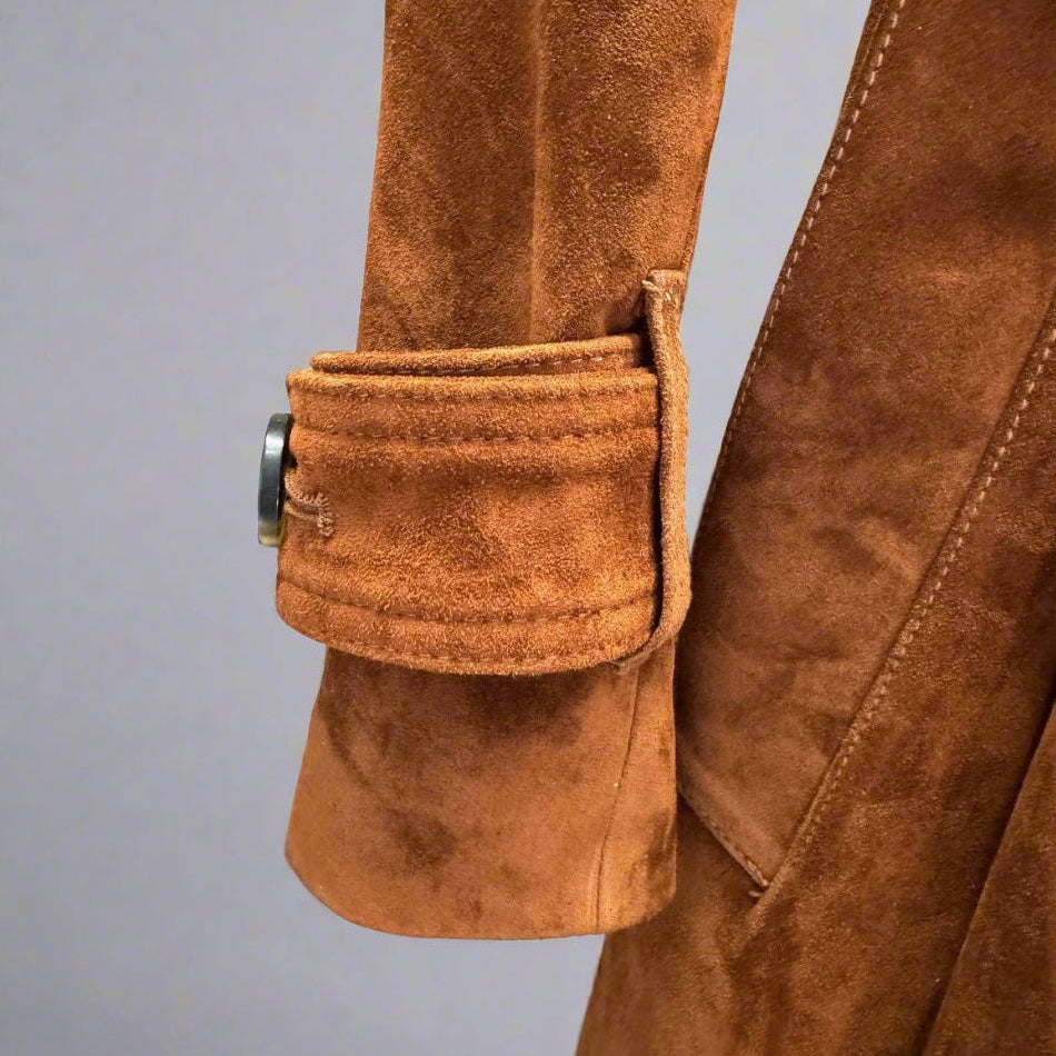 suede trench detail