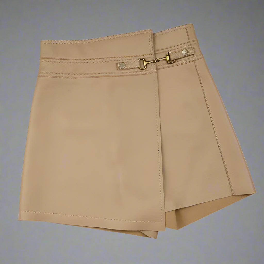Lambskin leather, precision tailoring—your new favorite black leather mini skirt alternative.