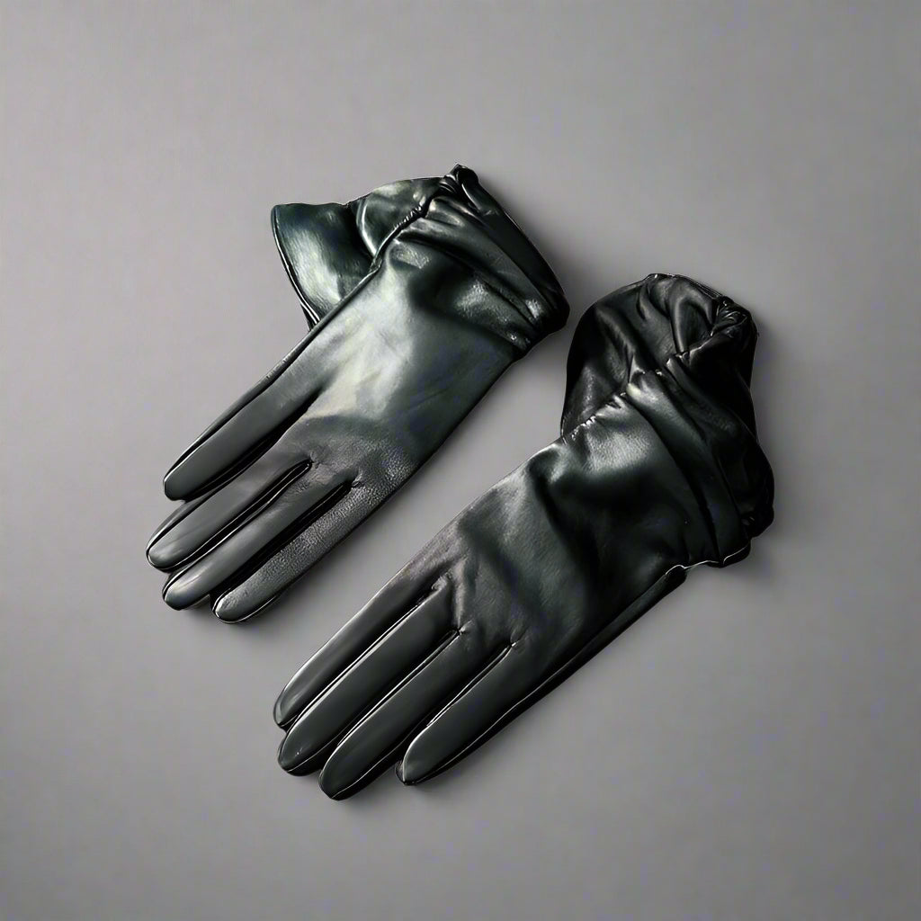 Jet Long Sheepskin Leather Gloves