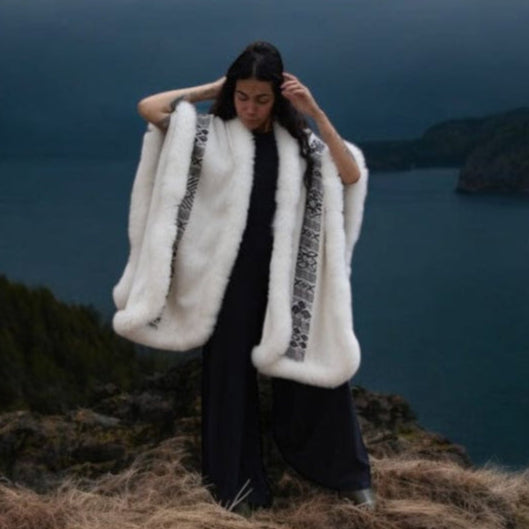 White Baby Alpaca Wool Poncho