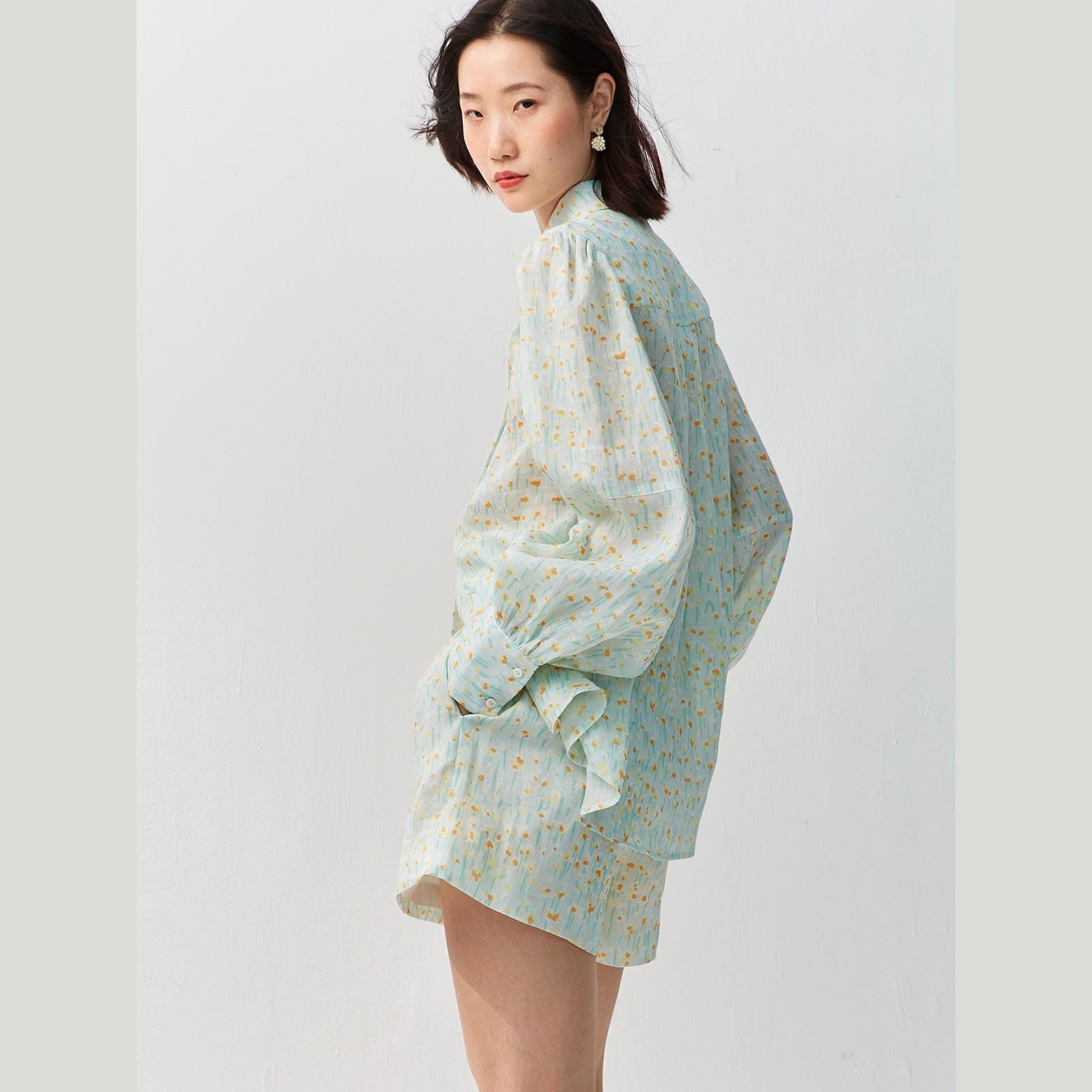 womens button down shirts long sleeve​ blue