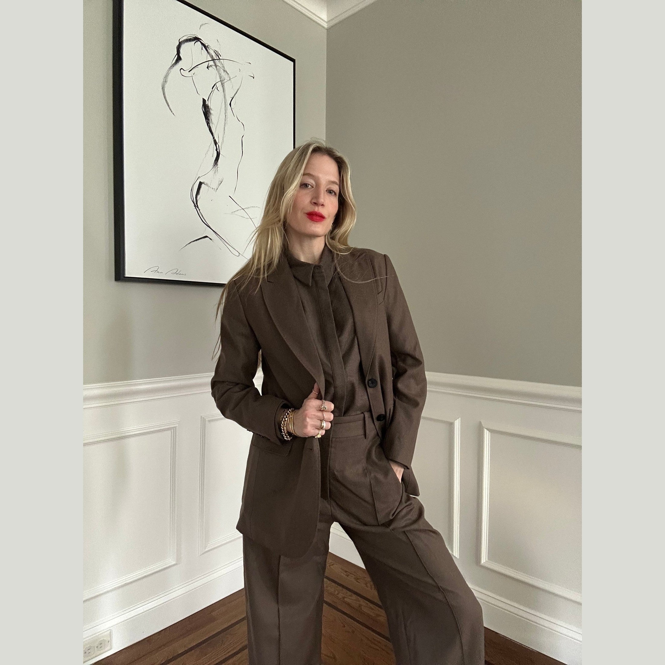Italian Velvet Worsted Wool Suiting - Blazer, Vest & Trousers in Matte-Soft Finish
