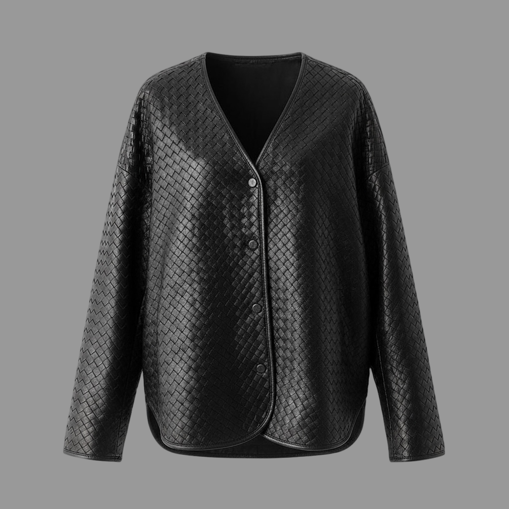 Woven Leather Jacket in Lambskin