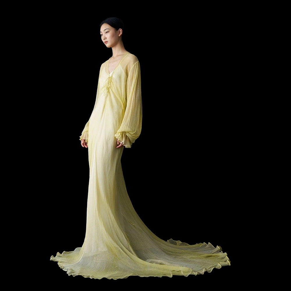 yellow gown