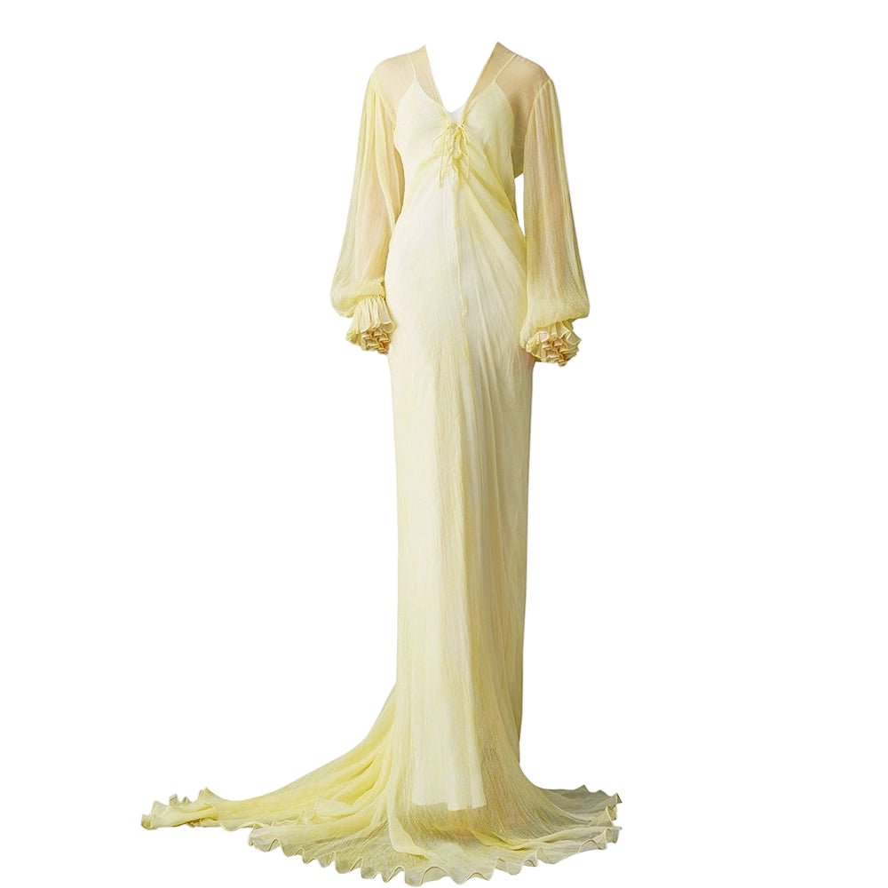 yellow gown